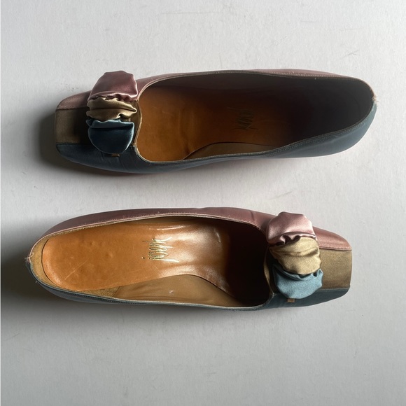 Vintage Joseph Magnin 1960s Silk Evening Bow Pumps Shoes Pink Size 7.5 - Picture 11 of 11